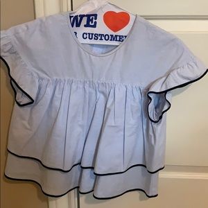 Zara light blue casual top